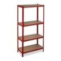 relaxdays Schwerlastregal 10033049_0 rot/braun 70,0 x 30,0 x 150,0 cm