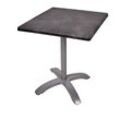 Bistrotisch Set Dark Slate 70x70cm Tischgestell Alu silber matt Garten Tisch