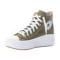 Sneaker CONVERSE "CHUCK TAYLOR ALL STAR MOVE PLATFORM", Gr. 37, grün (utility, weiß, schwarz), Textil, sportlich, Schuhe