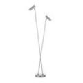 LED-Stehleuchte Tom Pro, nickel matt, 2-flammig, CCT, Dimmer