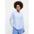 Hemdbluse ETERNA "REGULAR FIT", Damen, Gr. 50, blau (hellblau), 70% cotton, 30% Lyocell, modisch, Blusen