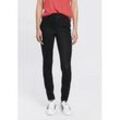 Jogg Pants ARIZONA "High Waist" Gr. 36, N-Gr, schwarz Damen Jeans extra-eng geschnitten, knöchellange Beinform, hoher Bund