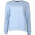 Sweatshirt ZWILLINGSHERZ "Voilà", Damen, Gr. L/XL, blau (hellblau), Obermaterial: 50% Baumwolle, 50% Polyester, unifarben, modisch, Rundhals, Bündchen, Sweatshirts, modernen Aufstick und lockeren Fit