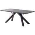 Esstisch MCA FURNITURE "Everett, TOPSELLER", grau (anthrazit, schwarz matt lackiert, anthrazit), B:180cm H:75cm T:95cm, 100% Metall, Sicherheitsglas 8 mm, Tische, mit Glasplatte, modern, pflegeleicht, Metallgestell