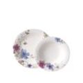 Tafelservice VILLEROY & BOCH "Mariefleur Gris Basic", bunt, 12 tlg., Fine China-Porzellan, Geschirr-Sets, Made in Germany, Fine China Porzellan