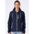 Softshelljacke DEPROC ACTIVE "DECORAH PEAK V WOMEN", Damen, Gr. 34 (XS), blau (navy), 96% Polyester; 4% Elastan, casual, tailliert, Langarm gerader Abschluss mit verstellbarem Klettverschluss,mit Windstopper, Jacken, mit abnehmbarer Kapuze