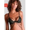 Bügel-BH JETTE, Damen, Gr. 70, Cup B, schwarz, Microtouch, Obermaterial: 70% Polyamid, 18% Polyester, 12% Elasthan, sexy, BHs, mit aufregender Bänder-Optik, sexy Dessous, Reizwäsche