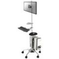 Neomounts FPMA-MOBILE1800 1fach PC-/Monitor-Rollwagen 25,4 cm (10) - 68,6 cm (27) Silber Neigbar, Schwenkbar