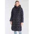 Steppmantel ONLY "ONLTINA PUFFER X LONG COAT OTW" Gr. M (38), blau (night sky), Damen, Web, Obermaterial: 100% Polyester, unifarben, leicht glänzend, Mäntel, mit Kapuze