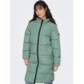 Steppmantel ONLY "ONLAMANDA LONG PUFFER COAT" Gr. L (40), blau (blau surf), Damen, Web, Obermaterial: 100% Polyester. Futter: 100% Polyester. Wattierung: 100% Polyester, unifarben, Mäntel, mit Kapuze