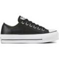 Sneaker CONVERSE "CHUCK TAYLOR ALL STAR PLATFORM LEATHER" Gr. 36, schwarz-weiß (schwarz, weiß) Schuhe