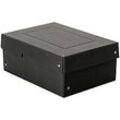 Archivbox Falken PURE Box Black A5, für bis zu 1250 Blatt, mit Beschriftungsfeld, L 250 x B 180 x Füllhöhe 100 mm, Blauer Engel, FSC®-Pappe, schwarz