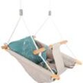 Babyschaukel SMALL FOOT "Babyschaukel Seaside", blau, Baby, Holz, Babywippen