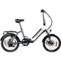 E-Bike ZÜNDAPP "ZT20R" Gr. 35, grau, E-Bikes, 35cm, 20 Zoll (50,80cm), Pedelec, Elektrofahrrad für Damen u. Herren