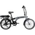 E-Bike ZÜNDAPP "Z120" Gr. 28, grau (grau, schwarz), E-Bikes, 28cm, 20 Zoll (50,80cm), Pedelec, Elektrofahrrad für Damen u. Herren