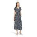 Jerseykleid BETTY BARCLAY "Betty Barclay Jerseykleid mit Blumenprint", Damen, Gr. 36, Normalgrößen, blau (dunkelblau, weiß), Jersey, Obermaterial: 95% Viskose, 5% Elasthan., modisch, figurumspielend lang, Kurzarm, Kleider, Druck