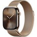 Apple Watch Series 10 42 mm Titan (GPS+Cellular) Milanaise Armband S/M gold