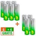 6 + 4 GRATIS: 6 GP Batterien SUPER Mignon AA 1,5 V + GRATIS 4 St.