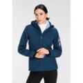 Softshelljacke CMP "WOMAN JACKET ZIP HOOD" Gr. 44, blau (blau, sky), Damen, Obermaterial: 96% Polyester, 4% Elasthan. Innenseite: 100% Polyester, Jacken