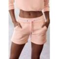 BUFFALO Sweatshorts pink Gr. 32/34 für Damen. Mit Logostickerei, Logoschriftzug, Bindeband. Bequem. Nachhaltig.