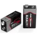 2 ANSMANN Batterien Red Alkaline E-Block 9,0 V