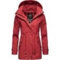 Outdoorjacke MARIKOO "Nyokoo" Gr. XL (42), rot (feuerrot), Damen, Oberstoff: 100% Baumwolle; Futter: 100% Polyester; Wattierung: 100% Polyester; Ärmelfutter: 100% Polyester, Jacken, modische Baumwoll Übergangsjacke mit großer Kapuze