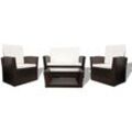 Minkurow - 4-tlg. Garten-Lounge-Set mit Kissen Poly Rattan Braun vidaXL