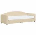 Tagesbett mit Matratze Creme 80x200 cm Stoff Vidaxl