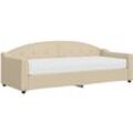 Tagesbett mit Matratze Creme 80x200 cm Stoff Vidaxl