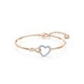 Armreif SWAROVSKI "Herz/Unendlichkeitsschleife, Infinity Heart, weiss, Metallmix, 5518869" Armbänder Gr. M, Metall, weiß (metallfarben, roségoldfarben, kristallweiß, kristallweiß) Damen mit Swarovski Kristall