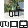 Garten-Beistelltisch Schwarz 40x38x28,5 cm Massivholz Kiefer - Gartentische - Schwarz - The Living Store