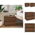 Nachttische - Living Nachttische 2 Stk Braun Eiche-Optik 50x39x43,5 cm Holzwerkstoff - Braun