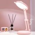 LED-Lampe, Kinder-Schreibtischlampe, Katzenohren-Rosa-Mädchen-Nachttischlampe, Tischlampen, einstellbare Helligkeit, Kinder-Schreibtischlampe,