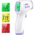 Stirnthermometer für Erwachsene, Infrarot-Thermometer mit Fieberalarm, 2-in-1 berührungsloses Stirnthermometer mit Speicherfunktion, LCD-Display