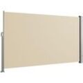 Seitenmarkise ausziehbar Sichtschutz Balkonmarkise Sichtschutz Sonnenschutz UV50+Terrasse 300x160cm Beige - Svita