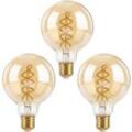 Dimmbare Edison-LED-Lampen E27, G80 Vintage-LED-Spiralfilament-dekorative Glühbirne, 4 w (entspricht 40 w), Warmweiß 2700 k, 470 lm,