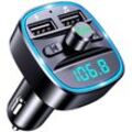 Auto-Bluetooth, FM-Transmitter, Bluetooth 5.0-Radio-Adapter, kabelloser MP3-Musik-Player, Freisprechen, zwei USB-Anschlüsse