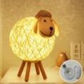 LED-Nachtlicht, Schaf-Rattan-Nachttischlampe, Nachtlichtprojektor für Kinder, LED-Nachtlicht für Schlafzimmer, Babyzimmer, Wohnzimmer, Geschenk,