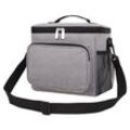 Kühltasche, weiche Kühltasche (grau, 10 l), faltbare Picknicktasche, großes Fassungsvermögen, wasserdicht, isolierte Lunchtasche, Mittagessen, Büro,