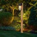 Globo Lighting - Außenleuchte Stehlampe Gartenleuchte, Moderne Wegelampe, Holzoptik, Terrassenleuchte, Landhaus, Edelstahl Glas, schwarz, 1x E27,