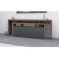 Sideboard BORCHARDT MÖBEL "Rosario", vintage, graphit matt, B:220cm H:88cm T:35cm, Sideboards, Breite 220 cm