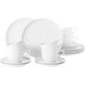 Kaffeeservice SELTMANN WEIDEN "Geschirr-Set, Service Terra", weiß, 18 tlg., Porzellan, Porzellan, Geschirr-Sets, wunderschöne Farbglasur, Made in Germany, 18 Teile, für 6 Personen