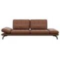 3-Sitzer FLEXLUX "Tropea Funktionssofa, Designsofa, Relaxfunktion, TV-Couch" Sofas Gr. B/H/T: 252cm x 90cm x 145cm, Echtleder, braun (old chestnut brown) mit Armteilverstellung sowie Sitztiefenverstellung, Breite 252 cm