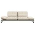 3-Sitzer FLEXLUX "Tropea Funktionssofa, Designsofa, Relaxfunktion, TV-Couch" Sofas Gr. B/H/T: 252cm x 90cm x 145cm, Echtleder, weiß (warm white) mit Armteilverstellung sowie Sitztiefenverstellung, Breite 252 cm