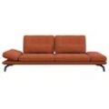 3-Sitzer FLEXLUX "Tropea Funktionssofa, Designsofa, Relaxfunktion, TV-Couch", orange (burned orange), B:252cm H:90cm T:145cm, Sofas, mit Armteilverstellung sowie Sitztiefenverstellung, Breite 252 cm