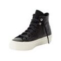 Sneaker CONVERSE "CHUCK TAYLOR ALL STAR LIFT PLATFORM WATER REPELLENT LEATHER" Gr. 36, black/black/egret Schuhe