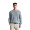 Rundhalspullover MARC O'POLO, Herren, Gr. M, meltwater, Strick, Obermaterial: 71% Baumwolle, 19% Schurwolle, 10% Polyamid, casual, regular fit, Rundhals, Langarm Rippbündchen, Pullover, Sanfter Bi-Color-Effekt