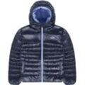 Steppjacke LEVI'S KIDS "SHERPA LINED MDWT PUFFER JACKET" Gr. 10 (140), blau (marineblaus), Jungen, Obermaterial: 100% Polyester, Jacken, for Boys mit Kapuze