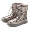 Winterboots LASCANA, Damen, Gr. 35, silber (grau, silberfarben), Obermaterial: 100% Synthetik. Futter: 100% Textilmaterial. Decksohle: 100% Textilmaterial. Laufsohle: 100% Synthetik, unifarben, casual, Schuhe, mit Warmfutter & Glitzerdetail, Snow Boots, Winterstiefel, Stiefelette