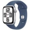 Apple Watch SE 44 mm Aluminium (GPS) Sportarmband S/M denim, silber